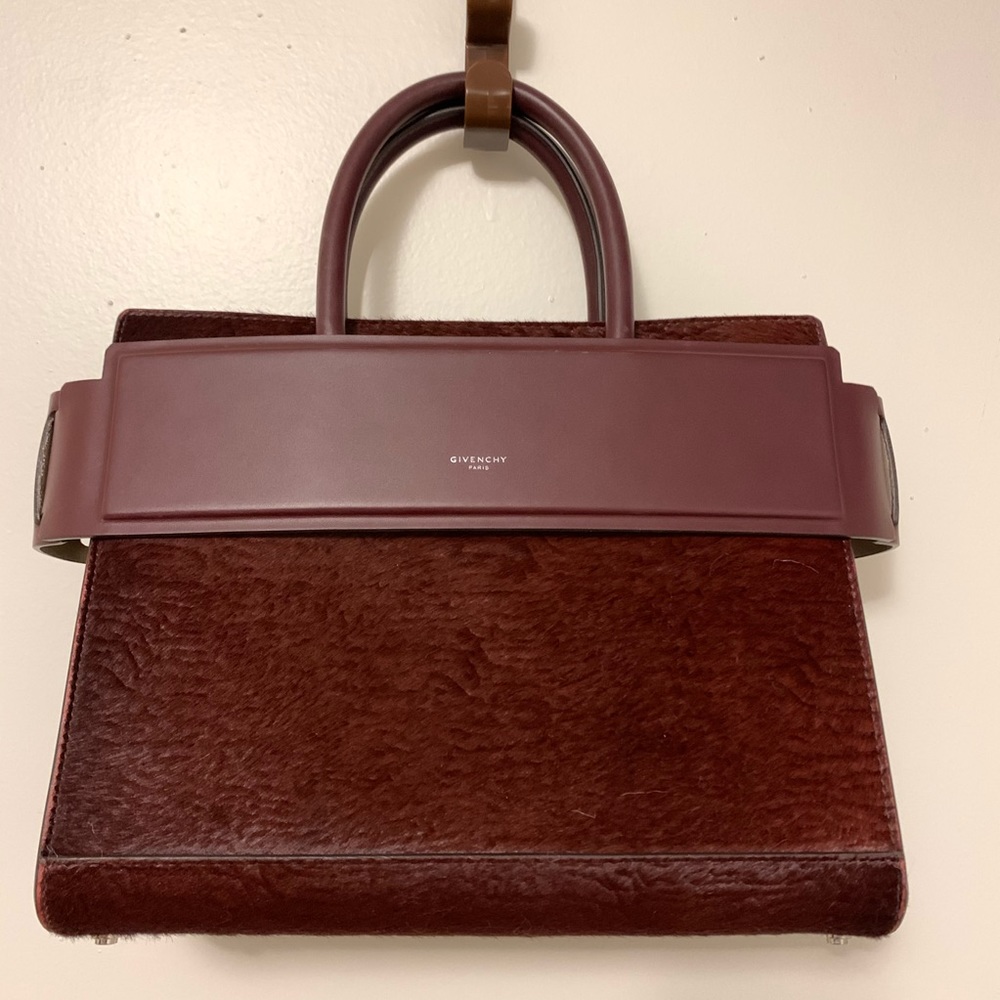 GIVENCHY Astrakhan -embossed Leather Satchel Bag